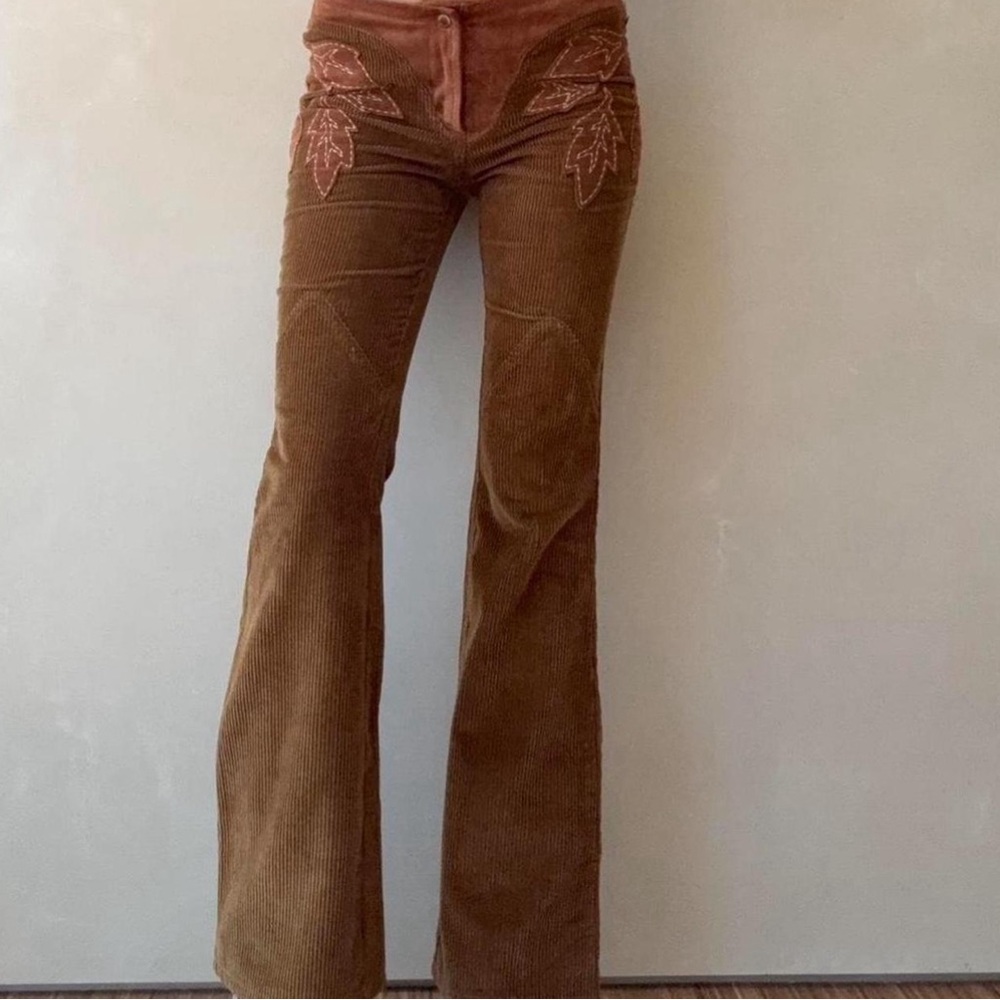 SOLD!!! DO NOT BUY D&G Dolce & Gabbana Corduroy Flare Pants with Embroidery